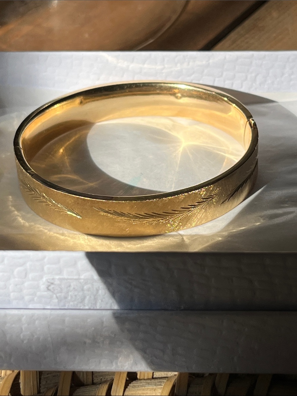 14K Etched Stunning Solid Gold 14KT Solid Gold Bracelet